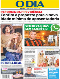 Capa do jornal O Dia 10/12/2017