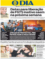 Capa do jornal O Dia 11/02/2017