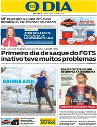 Capa do jornal O Dia 11/03/2017