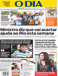 Capa do jornal O Dia 11/07/2017