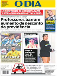 Capa do jornal O Dia 11/10/2017