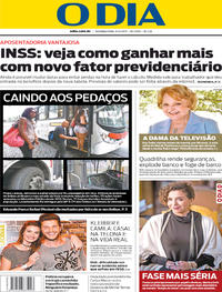 Capa do jornal O Dia 11/12/2017