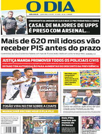 Capa do jornal O Dia 12/10/2017