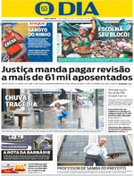 Capa do jornal O Dia 13/01/2017