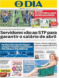 Capa do jornal O Dia 13/05/2017