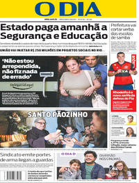 Capa do jornal O Dia 13/06/2017