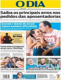 Capa do jornal O Dia 13/08/2017