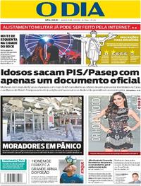 Capa do jornal O Dia 13/09/2017