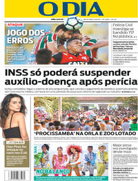 Capa do jornal O Dia 13/10/2017