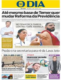 Capa do jornal O Dia 14/03/2017