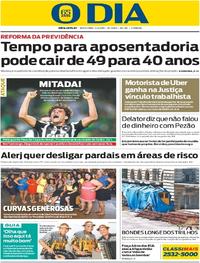Capa do jornal O Dia 14/04/2017