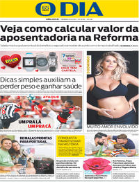Capa do jornal O Dia 14/05/2017