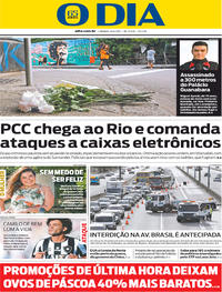 Capa do jornal O Dia 15/04/2017