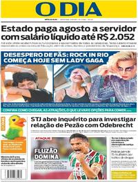 Capa do jornal O Dia 15/09/2017