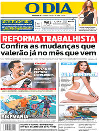 Capa do jornal O Dia 15/10/2017