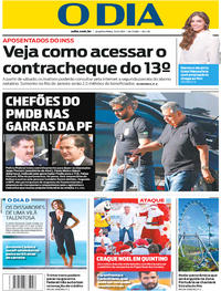 Capa do jornal O Dia 15/11/2017