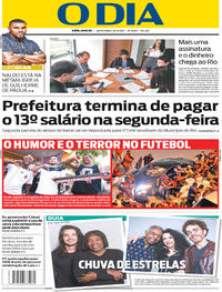 Capa do jornal O Dia 15/12/2017