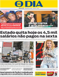 Capa do jornal O Dia 16/05/2017