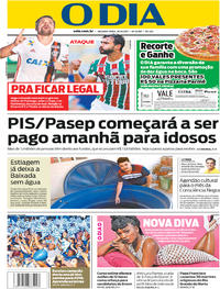 Capa do jornal O Dia 16/10/2017