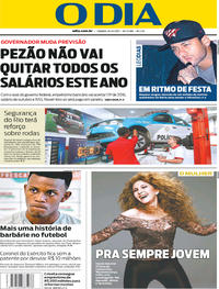 Capa do jornal O Dia 16/12/2017