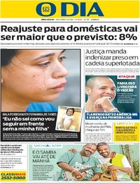 Capa do jornal O Dia 17/02/2017