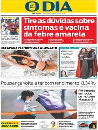 Capa do jornal O Dia 17/03/2017