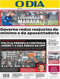 Capa do jornal O Dia 17/08/2017
