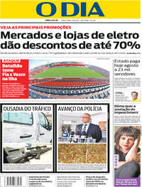 Capa do jornal O Dia 17/10/2017