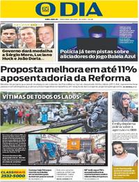 Capa do jornal O Dia 18/04/2017