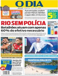 Capa do jornal O Dia 18/06/2017