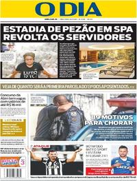 Capa do jornal O Dia 18/07/2017