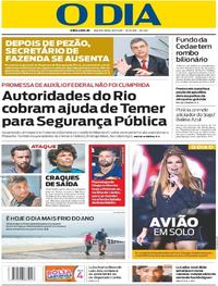 Capa do jornal O Dia 19/07/2017