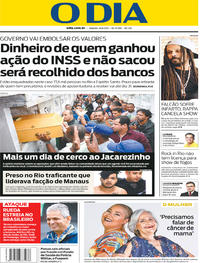 Capa do jornal O Dia 19/08/2017
