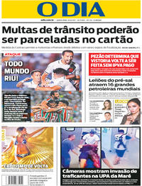 Capa do jornal O Dia 19/10/2017