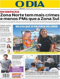Capa do jornal O Dia 20/06/2017