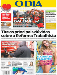 Capa do jornal O Dia 20/08/2017
