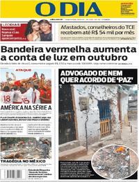 Capa do jornal O Dia 20/09/2017