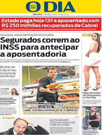 Capa do jornal O Dia 21/03/2017