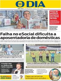 Capa do jornal O Dia 21/04/2017