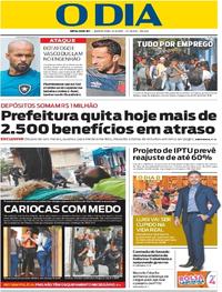 Capa do jornal O Dia 21/06/2017