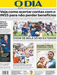 Capa do jornal O Dia 21/08/2017