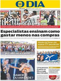 Capa do jornal O Dia 22/05/2017