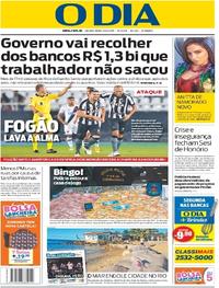 Capa do jornal O Dia 22/06/2017