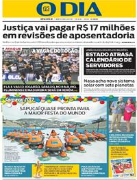 Capa do jornal O Dia 23/02/2017