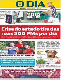 Capa do jornal O Dia 23/04/2017