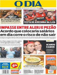 Capa do jornal O Dia 23/06/2017