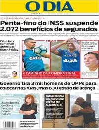 Capa do jornal O Dia 23/08/2017