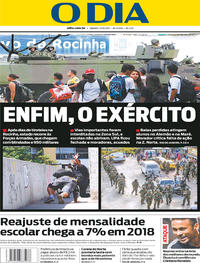 Capa do jornal O Dia 23/09/2017