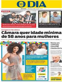 Capa do jornal O Dia 24/02/2017
