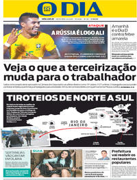 Capa do jornal O Dia 24/03/2017